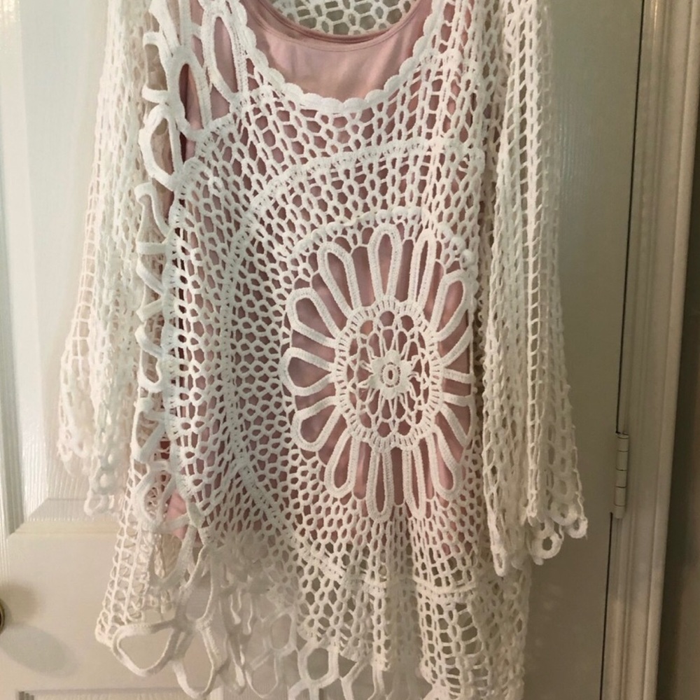 Beautiful crocheted tunic with tank top.